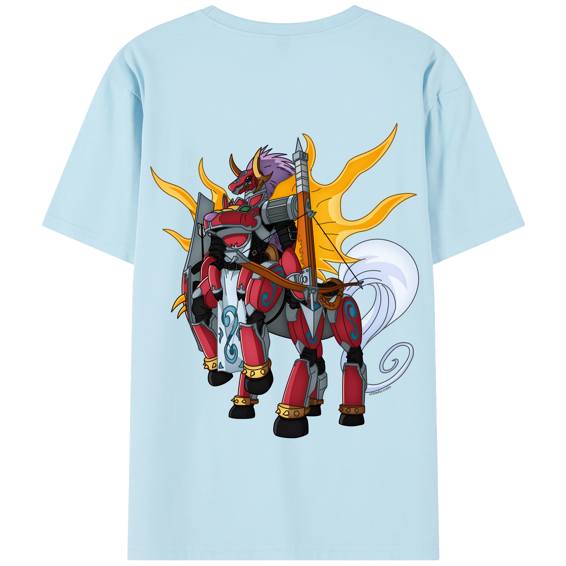 （画像用） Digimon デジタルモンスター/デジモン 綿100％半袖Tシャツ（背面プリント）
